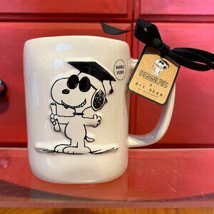 NWT SNOOPY Graduation Rae Dunn Mug YOU DID IT! DOUBLE SIDED Peanuts